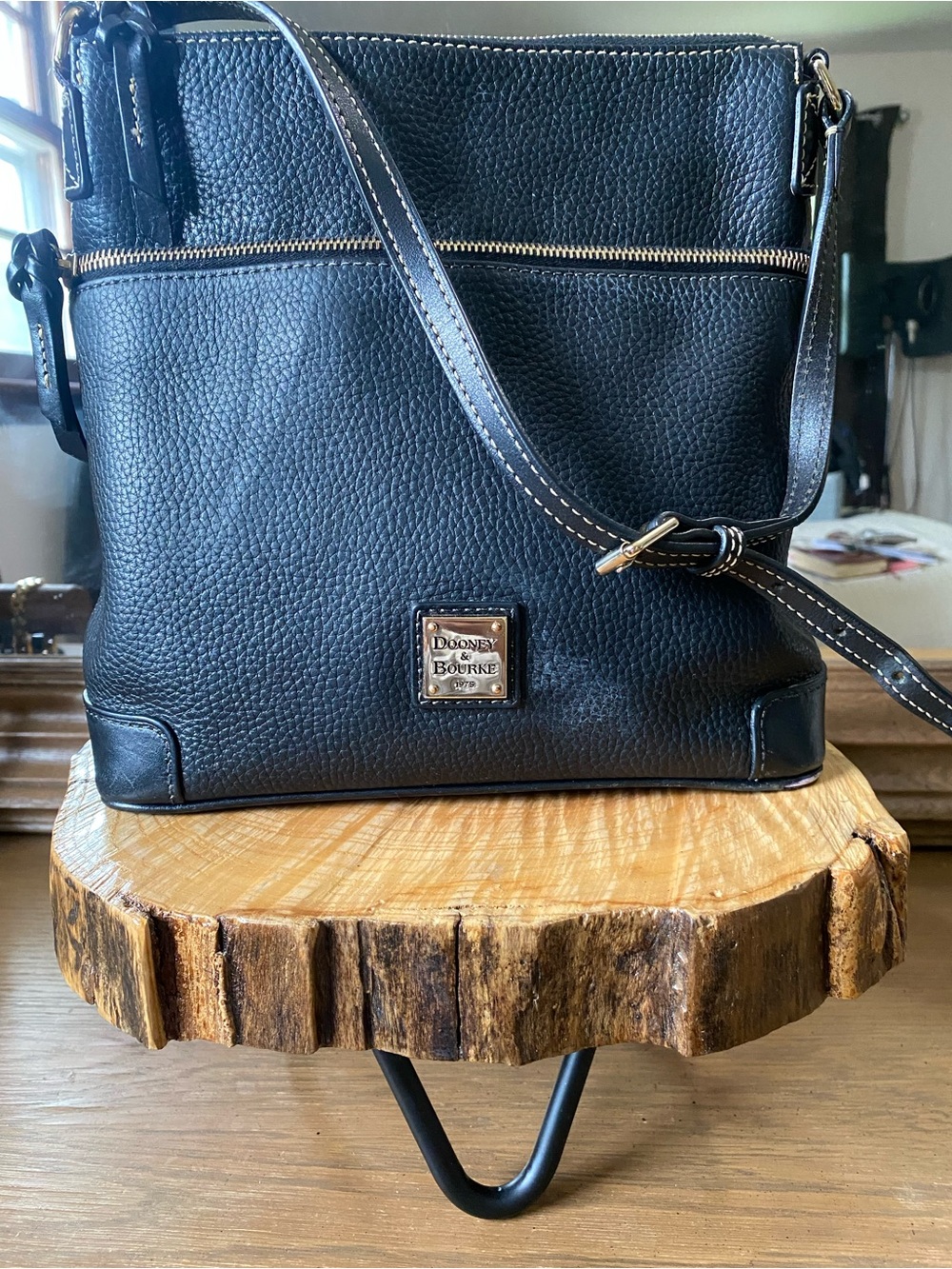 Dooney & Bourke Black Pebbled Leather Shoulder Bag